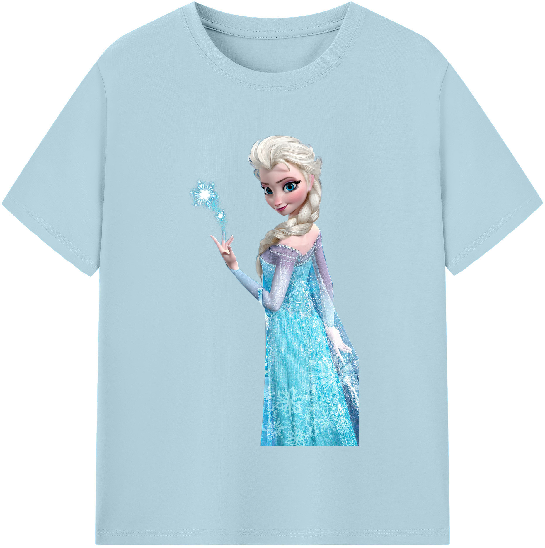 （画像用） アナと雪の女王 アンナ エルサ Frozen Anna Elsa 綿100％半袖Tシャツ（フロントプリント）